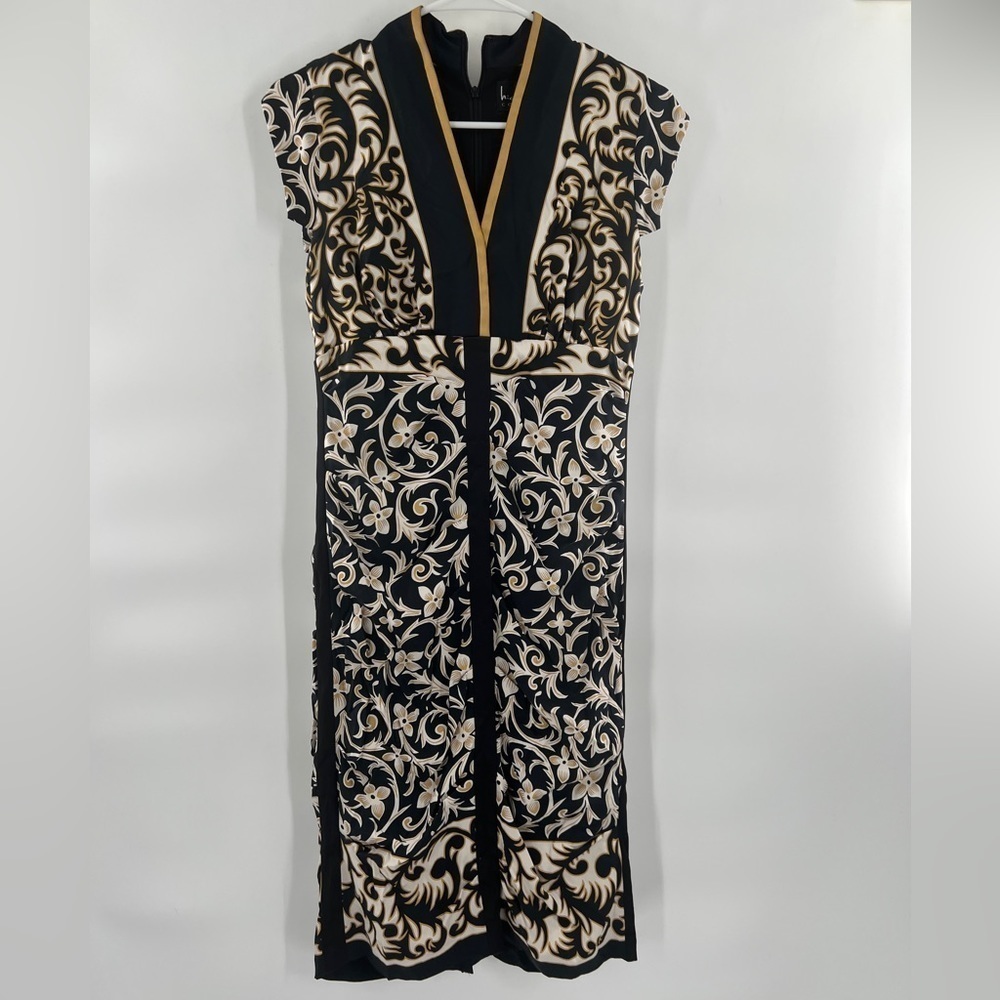 Nicole Miller silk blend sleeveless print dress size 8